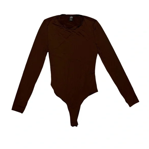 🤎 NWOT! Dark Brown Stretchy Bodysuit - Picture 5 of 6